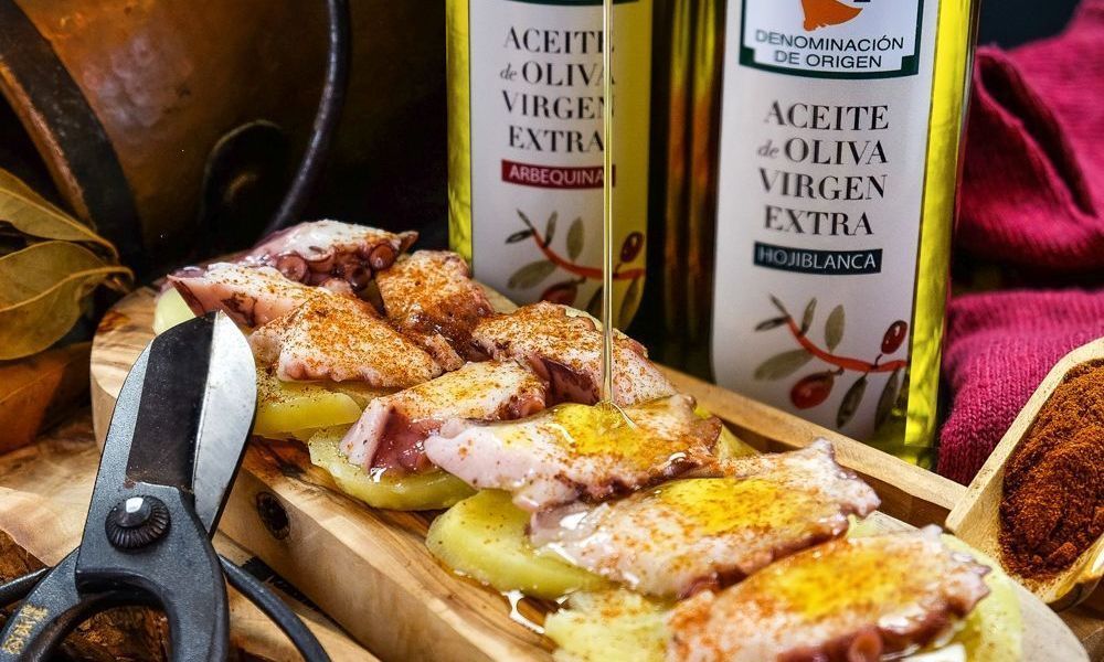 Pulpo a la gallega elaborado con aceite de oliva virgen extra Pulpo a la gallega con el mejor aceite de oliva virgen extra