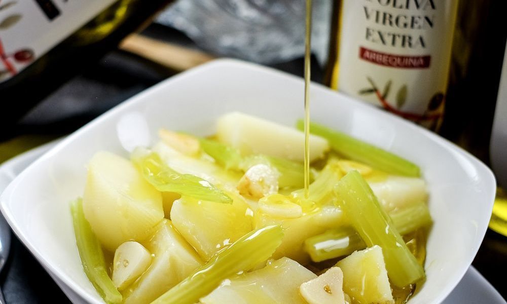 Borrajas con patata elaboradas con aceite de oliva virgen extra