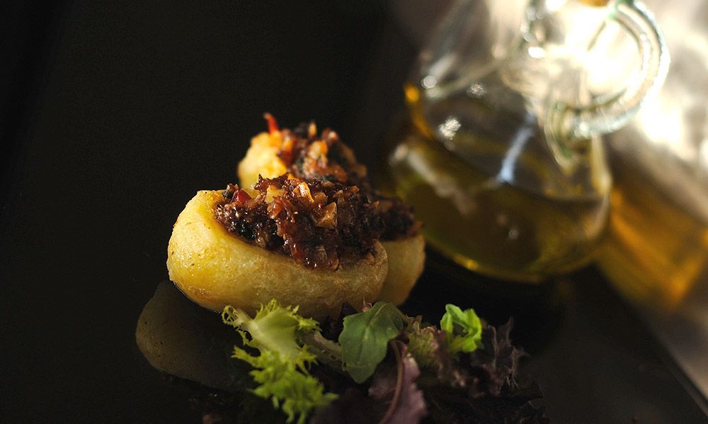 Patatas rellenas elaboradas con AOVE