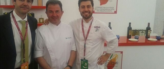 Moisés Caballero, Secretario de la Denominación de Origen Estepa, Martín Berasategui y Juanjo Ruiz