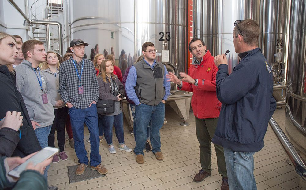 alumnos de future farmers of america visitan bodega de aceite
