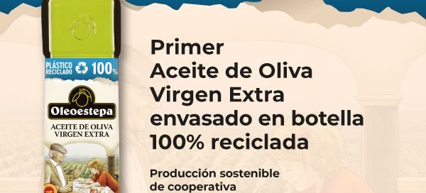 Botella 100% plástico reciclado Oleoestepa