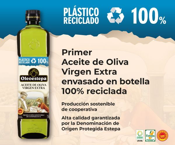 Botella 100% plástico reciclado Oleoestepa